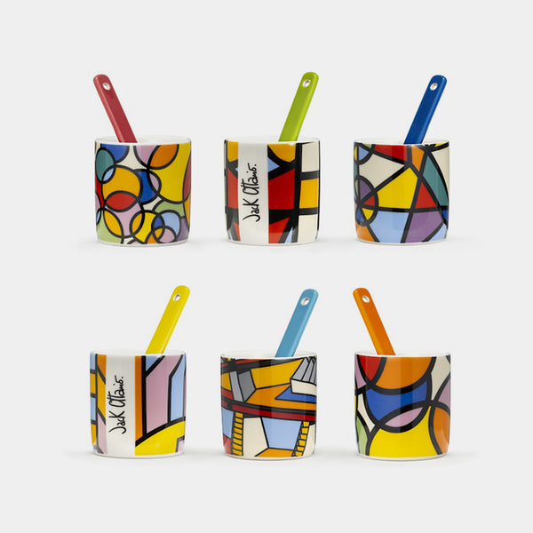 Set di 6 Tazze Tazzine Con 6 Piattini Per Colazione Caffe' Da 75ML Set di 6 Tazze Tazzine Con 6 Piattini Per Colazione Caffe' Da 75ML