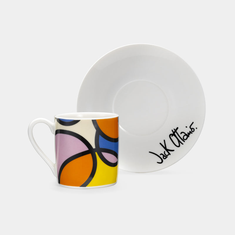 set di 9 piattini e 8 tazzine caffe in ceramica gresline anni 60, franco pozzi set di 9 piattini e 8 tazzine caffe in ceramica gresline anni 60, franco pozzi